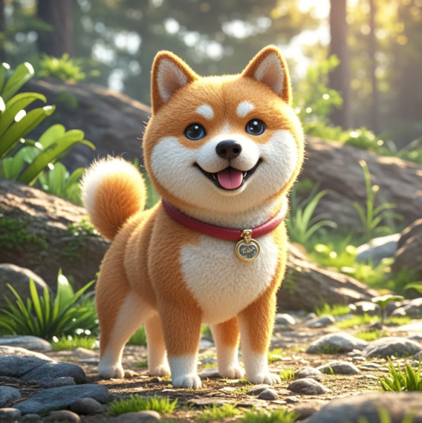 A Shiba Inu in Felt Art Style in the Great Outdoors - Image 3