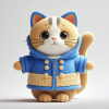 Adorable Felt - Art Cat in 3D Rendering: A Dreamy Masterpiece